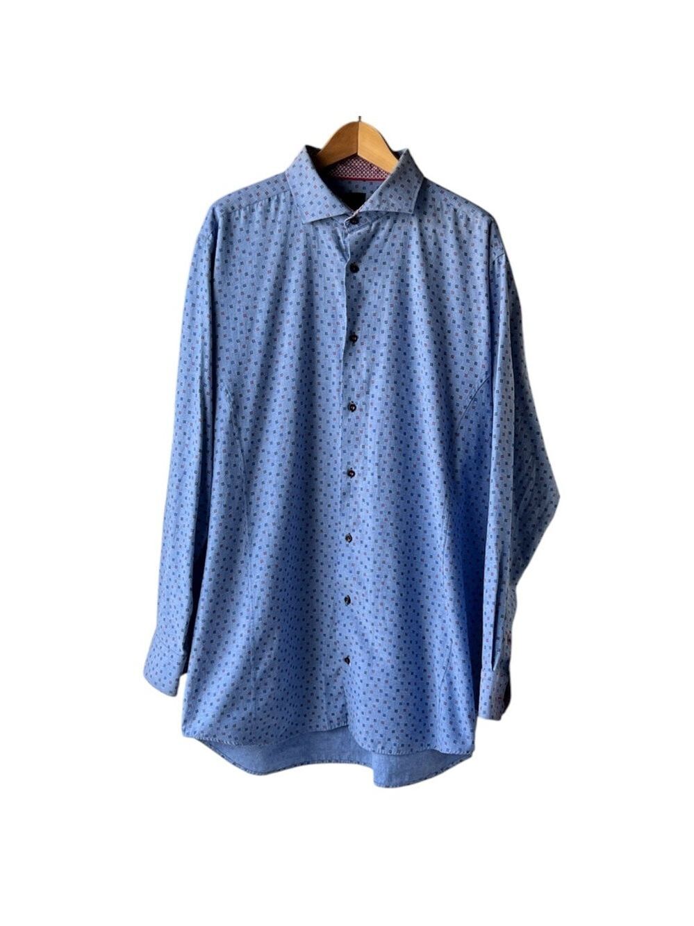 Daniel Hechter Blue and Red Geometric Shirt